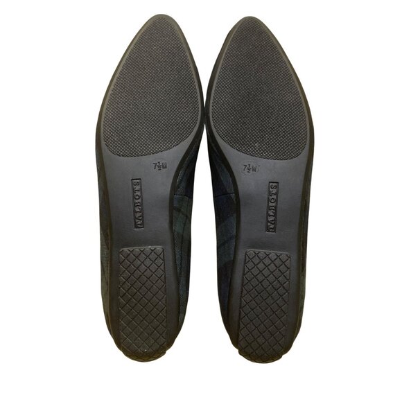 Talbots Women’s Blue & Green Plaid Tassel Detail Pointed Toe Flats Size 7.5M - Picture 8 of 9